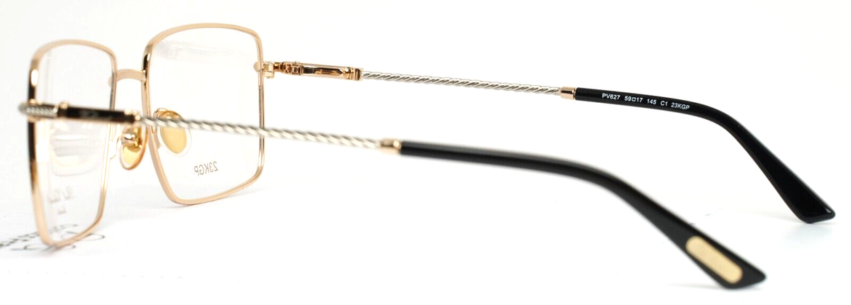 PAUL VOSHERONT PV627 C1 23k Gold Plate Mens Rectangle Eyeglasses
