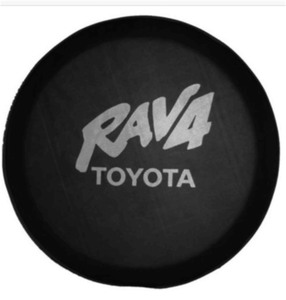 16inch Spare Tire Cover For Toyota Rav4 Wheel Tyre Cover Black Vinyl Silver Logo Ebay