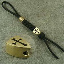 Brass Cross Knife Lanyard Bead Knife Paracord Beads Handmade Lanyard Pendant