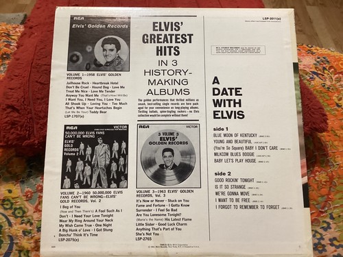 ELVIS PRESLEY, 1963 VINYL LP “ A DATE WITH ELVIS”/ FREE POSTAGE!!!!! - Imagen 7 de 13