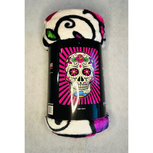 Regal Comfort Faux Fur Luxury Blanket Day of the Dead Sugar Skull 60" x 80"