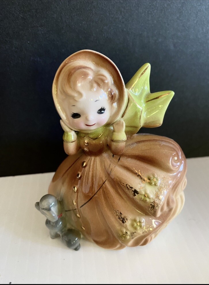 J*9様 HeyDolls フィギュア風マスコット カード付き シニョーラ 淑女 Rare Vintage Josef Originals March Girl Figurine w/Poodle Decor | eBay