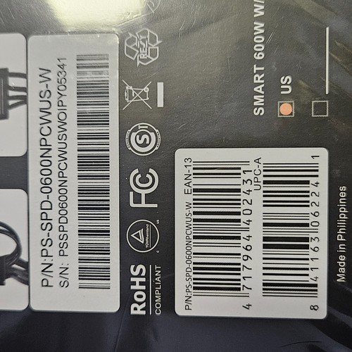 Fuente de alimentación PFC activa certificada Thermaltake SMART 600W ATX 12V V2.3EPS 80 Plus - Imagen 18 de 19