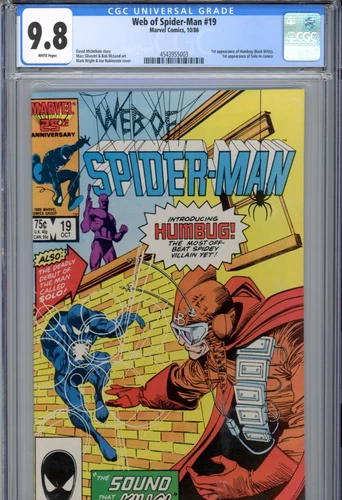 Web of Spider-Man #19 (1986) Marvel CGC 9.8 White 1st App. of Humbug & Solo!