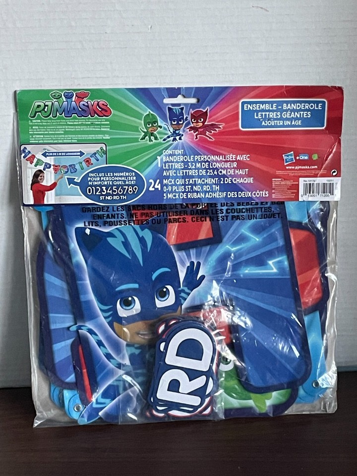 PJ Masks Add an Age Happy Birthday Banner Kit 25 Piece Jumbo Letter | eBay