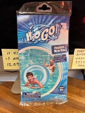 H2O GO: Swim Ring Frosted Neon Blue Float For Pool ages 10+ 31.5”x31.5”x7.5” NEW