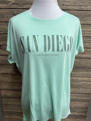NWT San Diego California Mint Green Short Sleeve Medium Souvenir Shirt Womens
