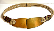 Ladies Belt- Vtg 70's Brutalist Artisan Brass Rope Handmade- Boho Chic Fashion