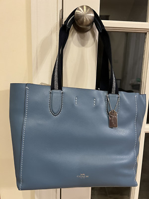 Coach Derby Tote Silver/Light Mist, New with Tags
