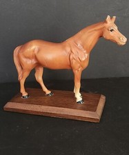 Vintage Hubley Cast Iron Horse on wood base
