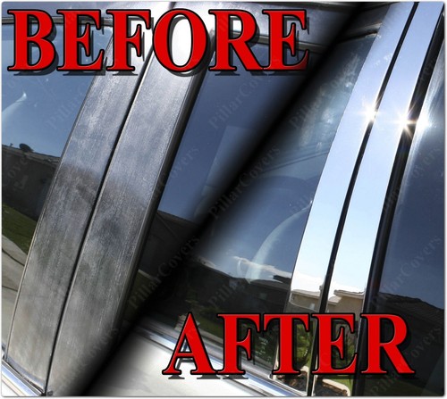 Chrome Pillar Posts for Daewoo Lanos (2dr) 99-02 4pc Set Door Trim Cover Kit - Picture 2 of 7