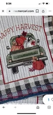 PERFECT HARVEST Tapestry Runner "Happy Harvest" Truck Pumpkins