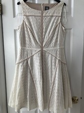 NWT Vince Camuto Ivory Eyelet Sleeveless Dress Women's Size 14