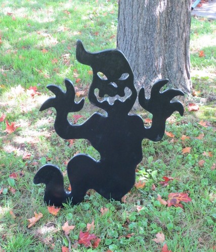 GHOSTS RISING, SET OF 3 SCARY BLACK GHOST, HALLOWEEN WOOD OUTDOOR YARD ART SIGNS - 第 5/6 張圖片