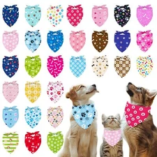 60Pcs Dog Bandanas Bulk Cute Paw Triangle Pet Scarf Adjustable Pet Neckerchie...