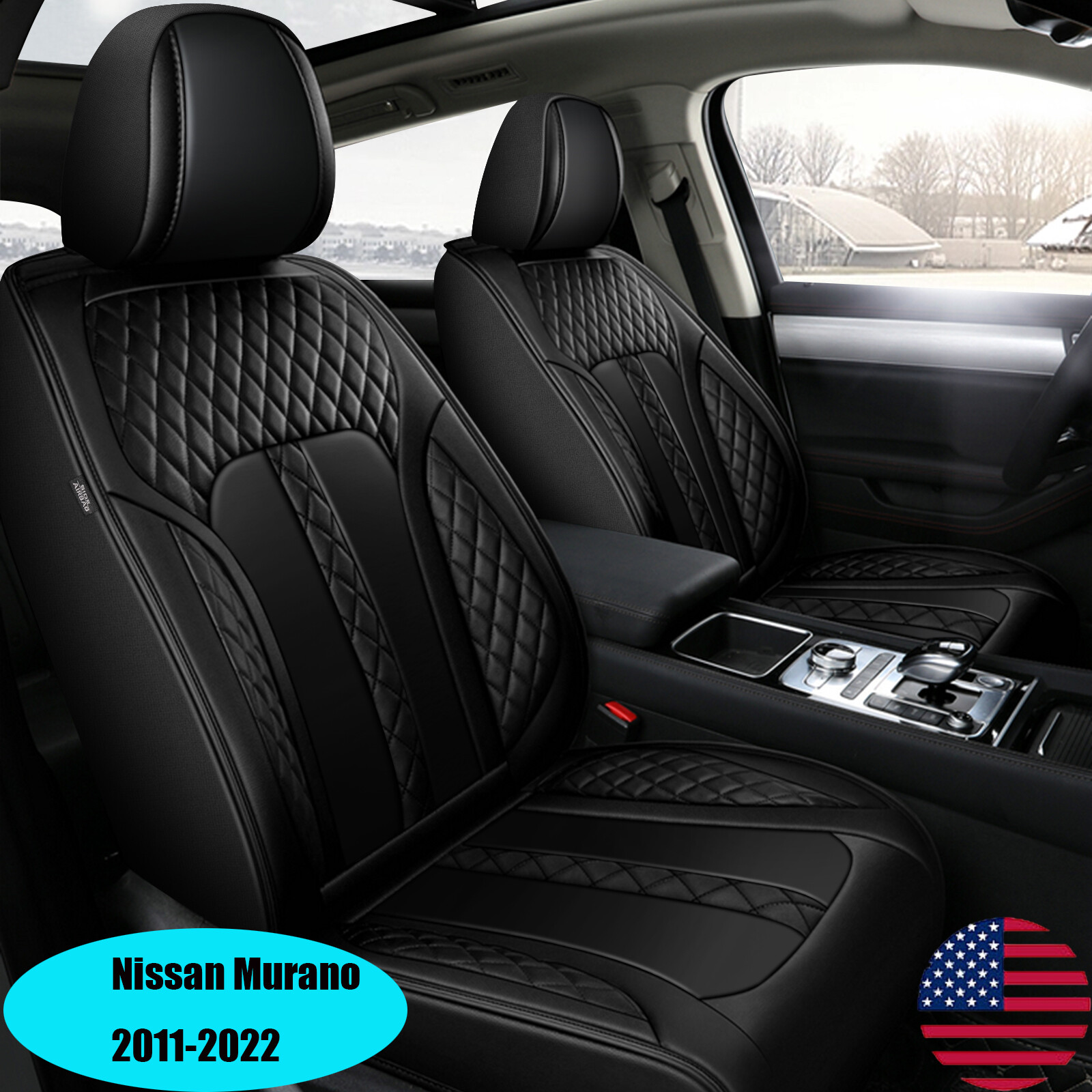 Front Rear Set Pu Leather Car Seat Covers Protector For  Nissan Murano 2011-2022
