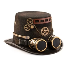 Dress Up America Steampunk Hat - Brown Victorian Costume Hat for Teens & Adults