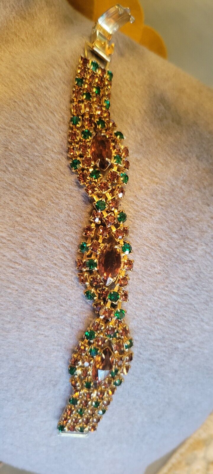 Verified Juliana Jewelry Amber/Emerald Parure 3 P… - image 4
