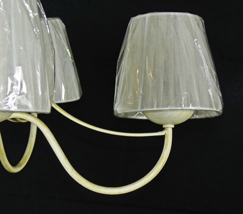 Lampadario in ferro forgiato e paralumi shabby chic per camera da letto Art.B56 - Picture 6 of 8