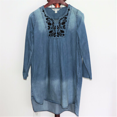 beaded denim dress Later Babes Embellished Denim Mini Dress – VICI main image 0