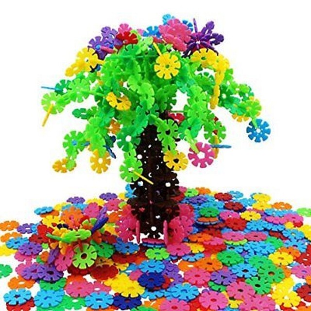 Educational Toys 200 Pieces Snowflakes Interlinking Kids Construction Blocks
