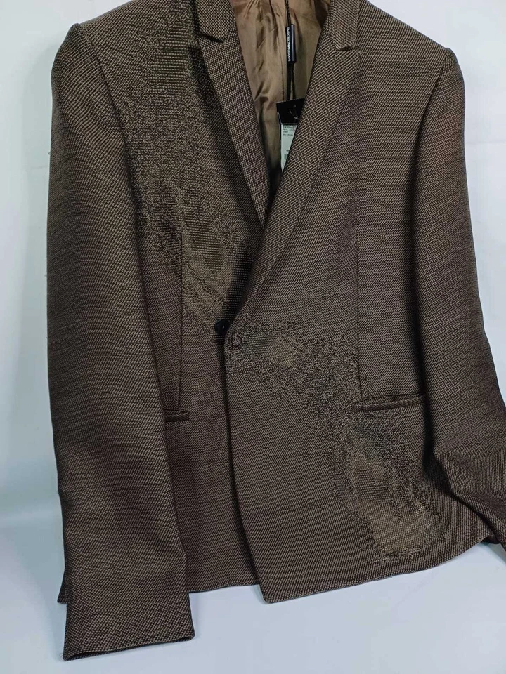ABRIGO BLAZER HOMBRE EMPORIO ARMANI LANA MARRÓN. Foto 3 de 4