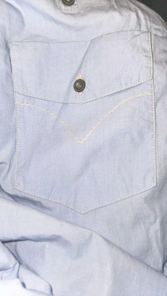 Nueva Camisa de Vestir William Rast Para Hombre Grande Azul Claro con Acentos Blancos * Con Etiquetas Foto 4 de 4