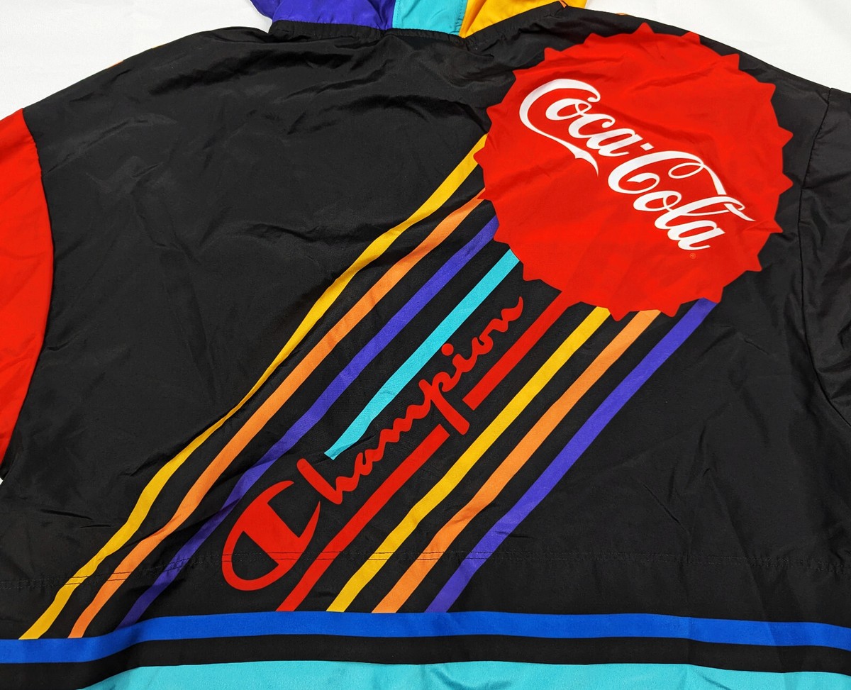 CHAMPION x Coca-Cola Windbreaker Jacket Adult Mens Small All-Over