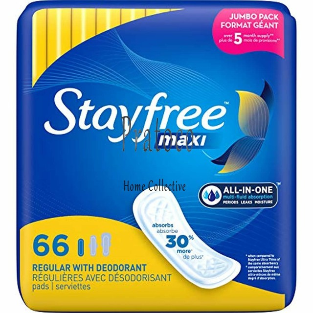 Stayfree Maxi Pads for Women With Deodorant 66 Count for sale online