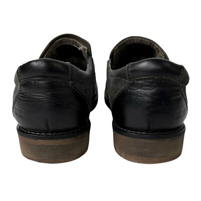 Bed Stu Fillmore Black Leather Gray Suede Slip On Lug Sole Mens Loafer 10 / 43 Bed Stu Fillmore Black Leather Gray Suede Slip On Lug Sole  main image 4