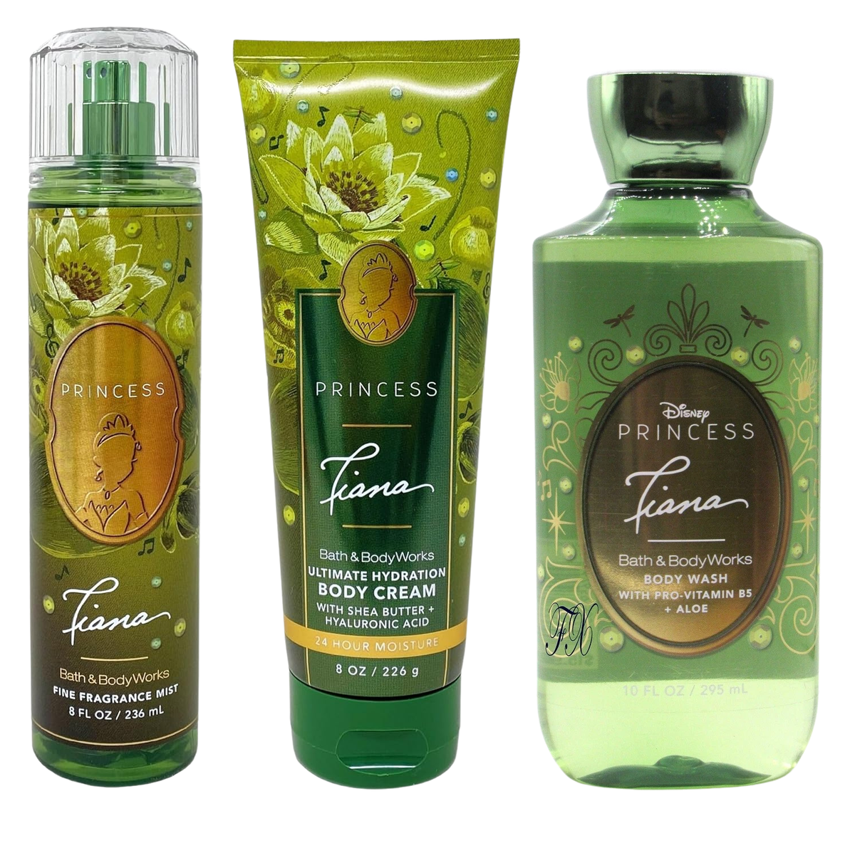 Princess Tiana By Bath and Body Works 3 piece Body Care Set