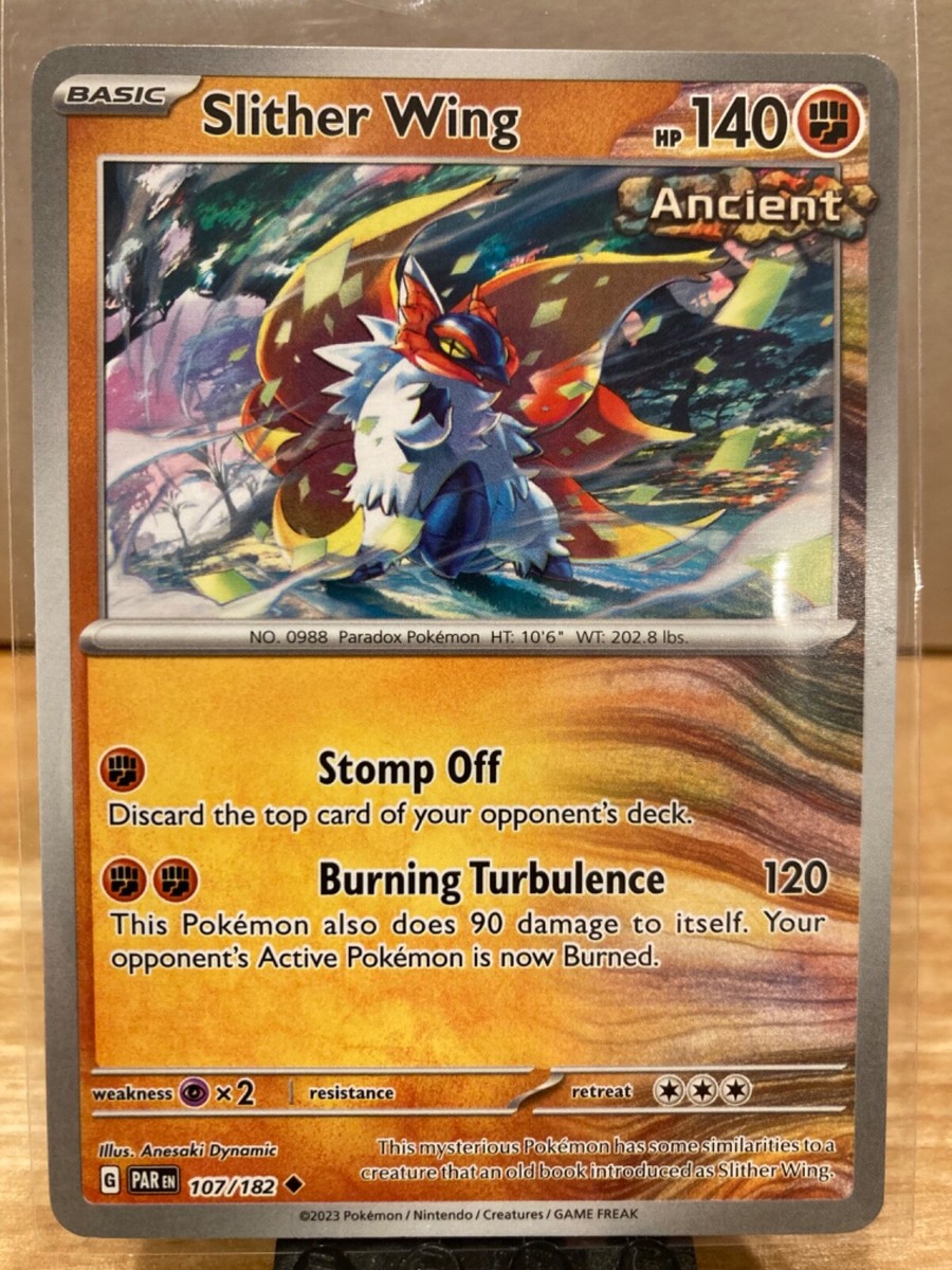 SLITHER WING POKÉMON PARADOX RIFT 107/182 TCG Ancient Black SLITHER WING POKÉMON PARADOX RIFT 107/182 TCG Ancient Black