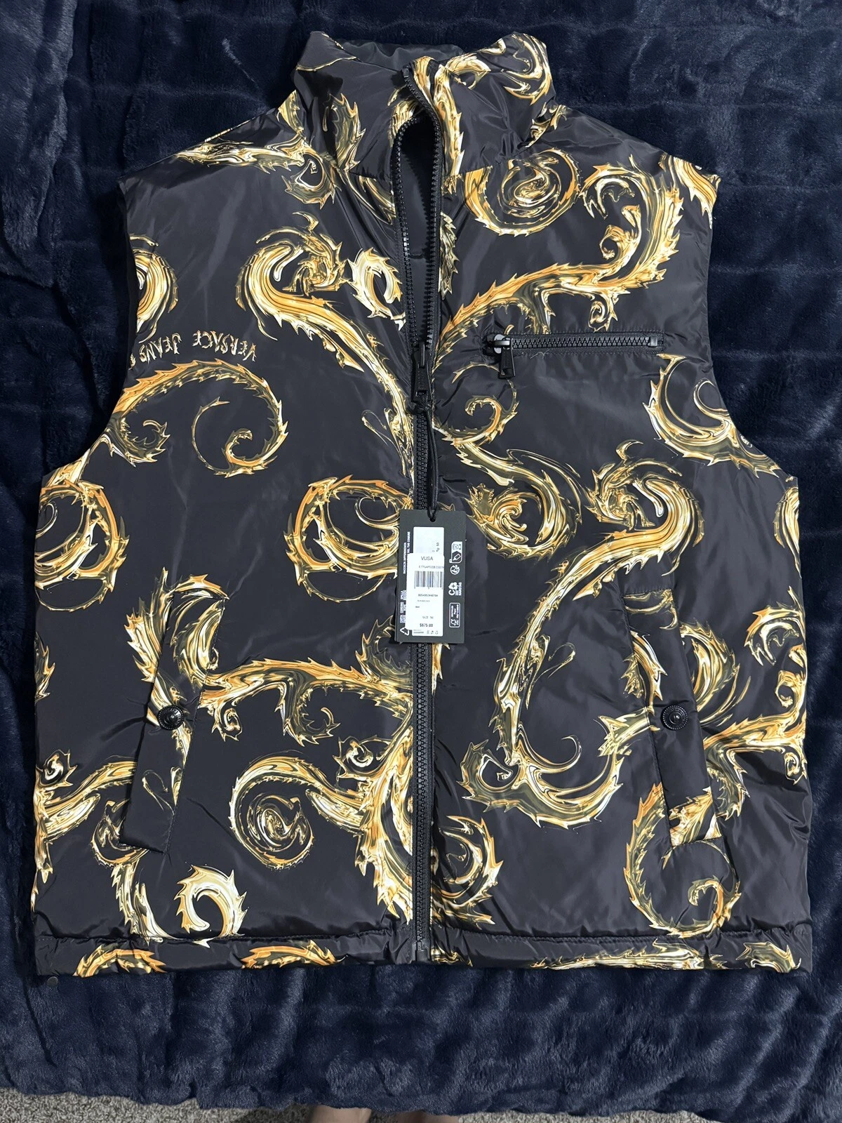 Versace — Versace Jeans Couture Barocco Reversible Vest/Size 50 IT/M US/ Brand New