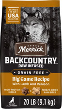 Merrick Backcountry Raw Infused Grain-Free Big Game Freeze-Dried Dog Food, 20-lb