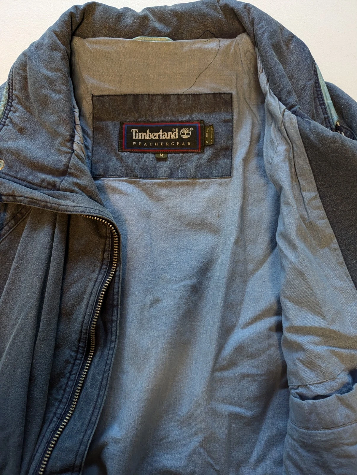 Timberland Weathergear zip up denim jacket, size M - possibly unisex