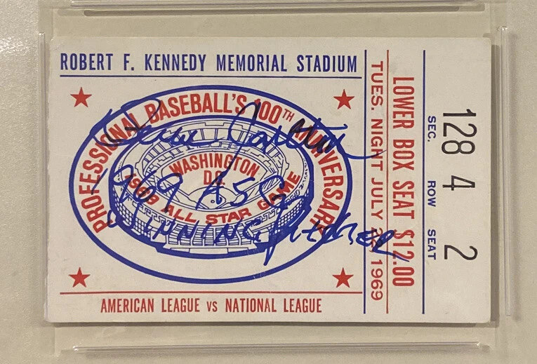 HOF Steve Carlton Signed 1969 Baseball All-Star Game Ticket PSA/DNA Certified 10 - Image 4 of 4