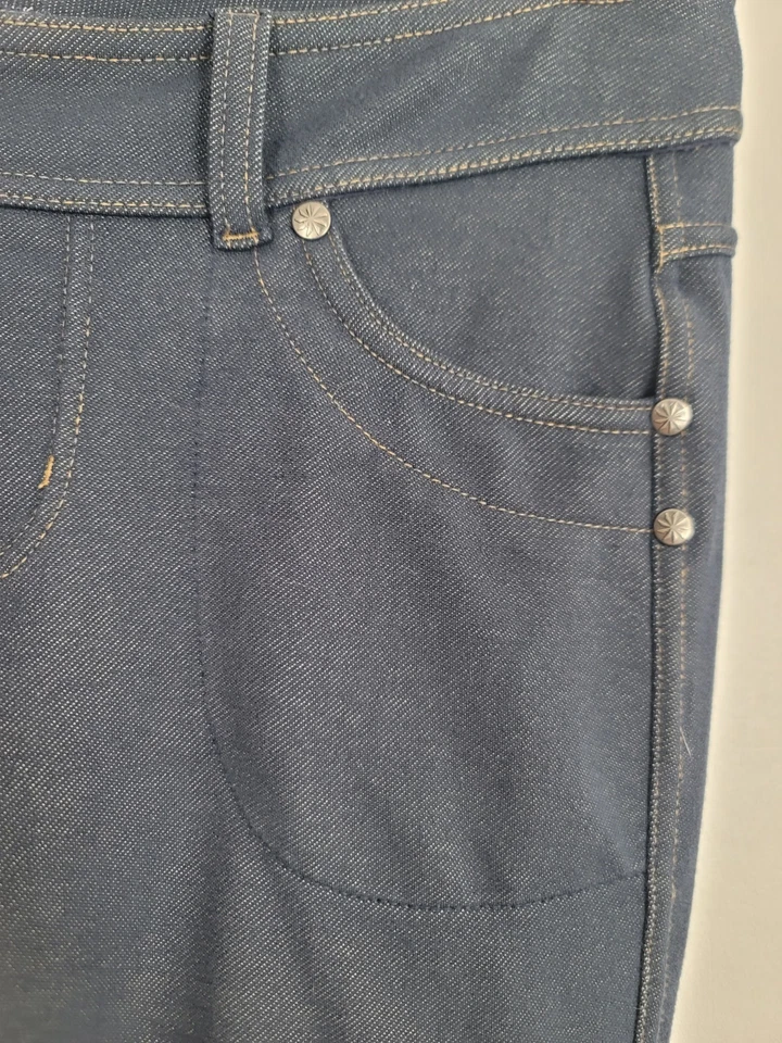 Leggings de mezclilla sintética Athleta Bottega para mujer pequeños altos ST azules bolsillos atletismo Foto 3 de 4