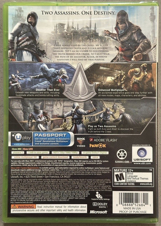 Assassin's Creed Revelations (Xbox 360) - Neuf Sous Blister PAL Avec Code DLC