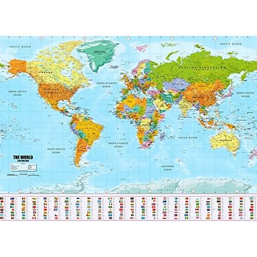 BENI + GADGETS Mappa del Mondo XXL Poster, Lucido, 140x100cm - Foto 4 di 5