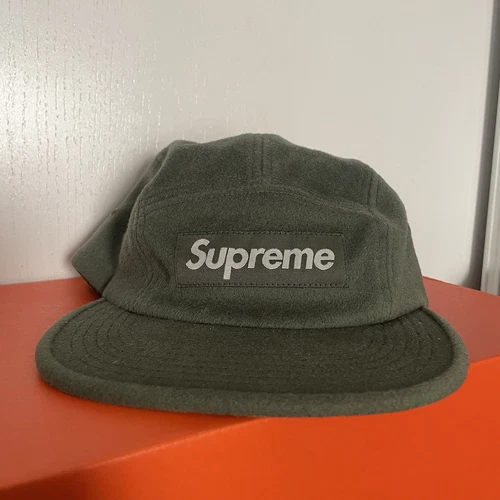 Casquette de camp en laine à bretelles Supreme x Loro Piana vert unisexe fabriquée en Italie
