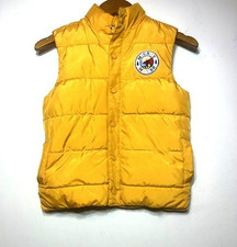 Janie  Jack X Disney Mickey Mouse Winter Warm Yellow Button Puffer Vest Sz 7/8