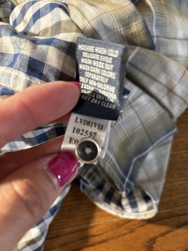 NWT Marithe Francois Girbaud brown blue plaid L/S button shirt, L - Picture 16 of 18
