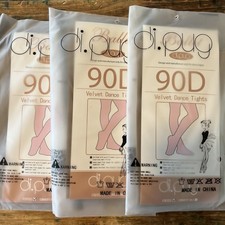 Dipug Girls 3 Pairs 90D Velvet Footed Dance Ballet Tights XS suntan new