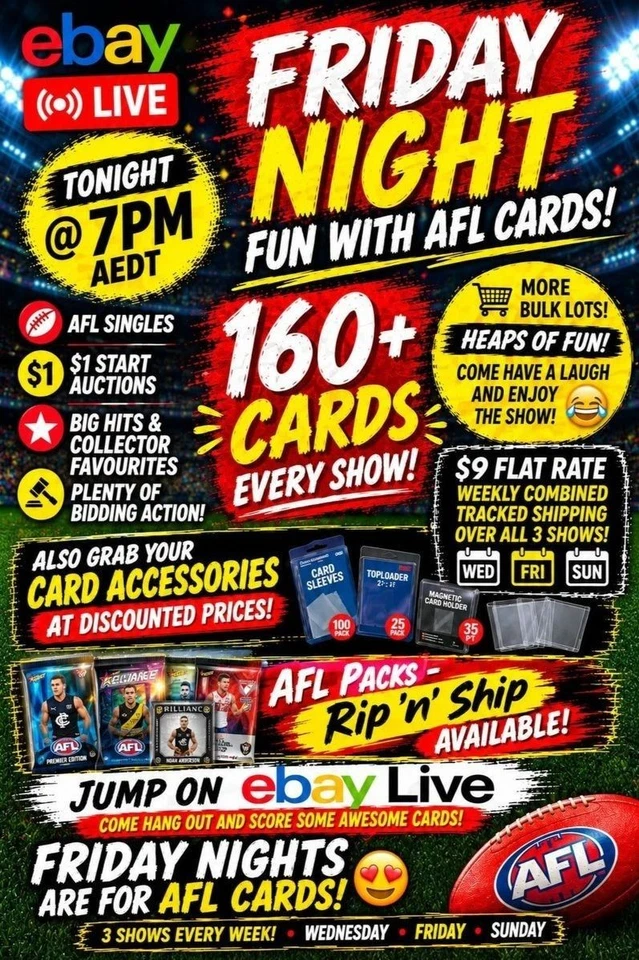 AFL CARD SINGLES - $1 START AUCTIONS