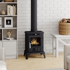 Fireplace Chimney Set, Mantelpiece High-Efficiency 5KW Cast Iron Fireplace Stove