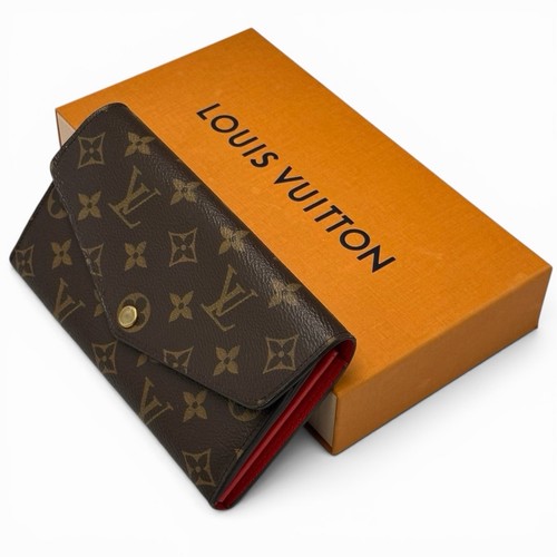 Authentic Louis Vuitton Portefeuille Sarah Coquelicot Monogram Wallet M62236