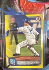 2022 Bowman NPB Nippon Professional Baseball - Yuya Yanagi #52 Yellow /150 (RC)