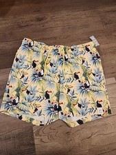 George Men's XL 40-42 Above the Knee Swim Shorts Lemon Dream Toucan