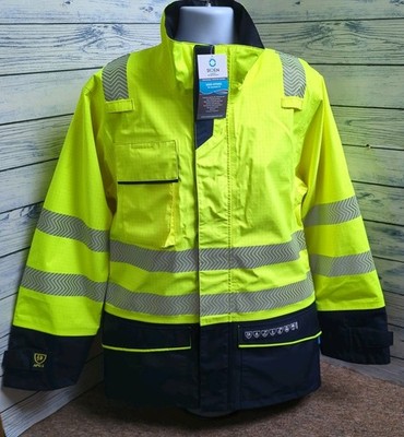 Sioen Talsi schwer entflammbar wasserdicht Lichtbogenschutz Regenmantel Arbeitsjacke L