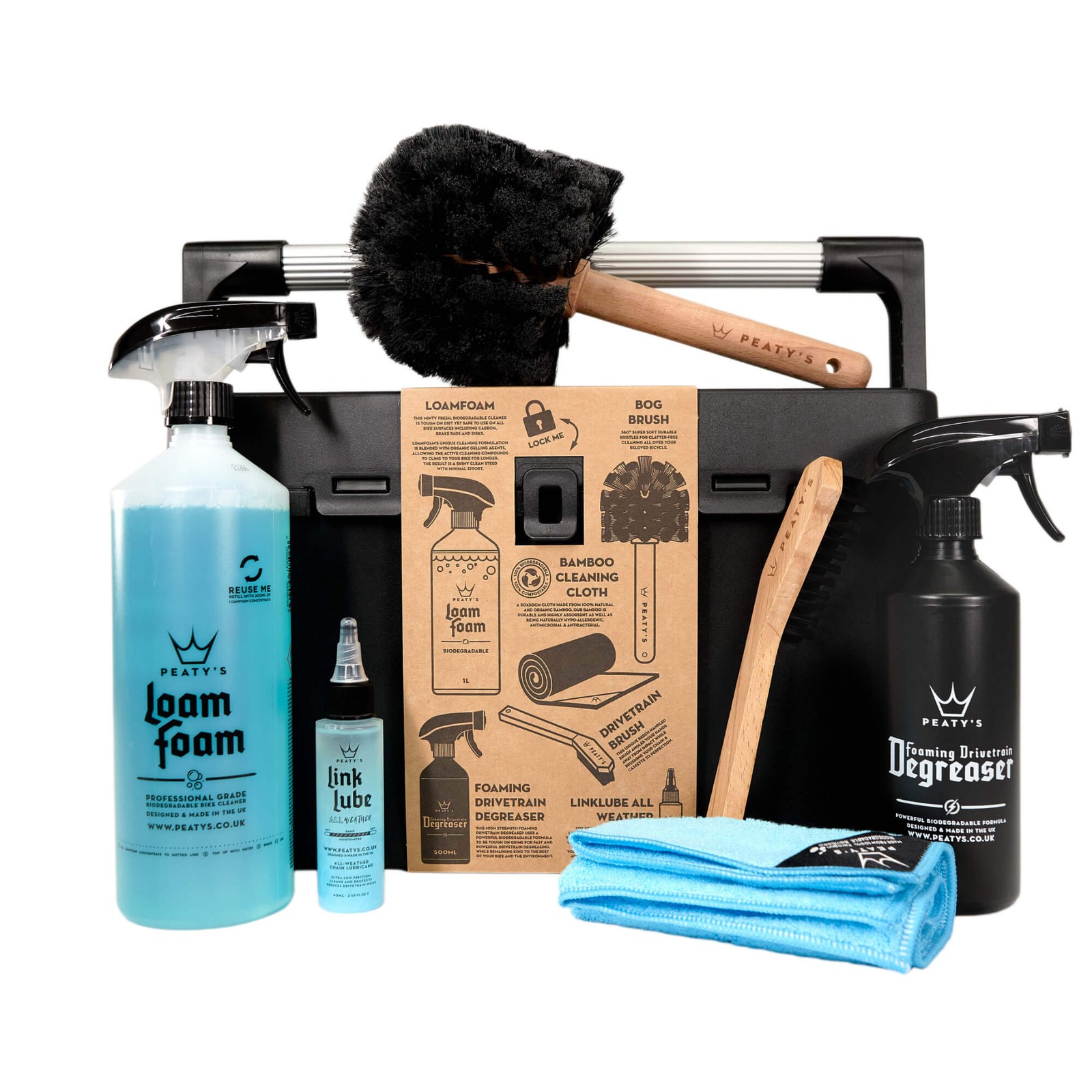 Peaty's Complete Bicycle Cleaning Kit Inc Foam / Brush / Link Lube / Degreaser